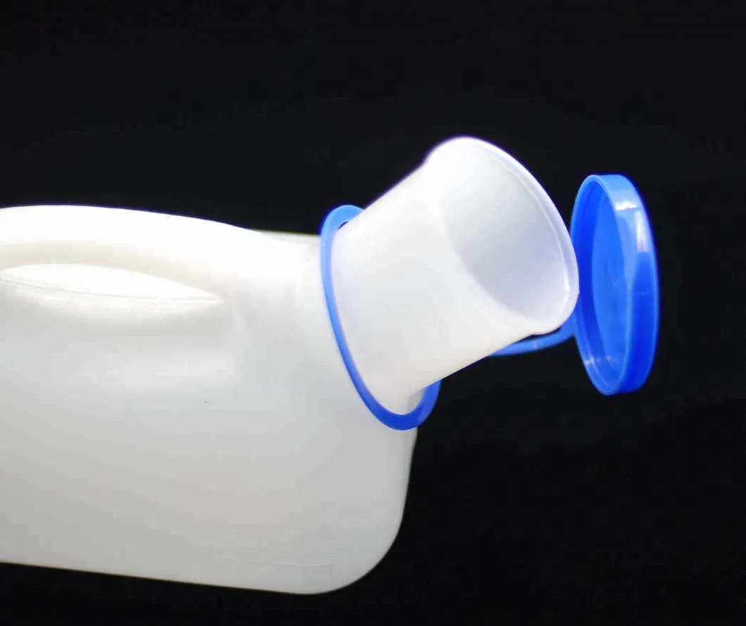 Disposable Hospital Male White Plastic Urinal Bottle with Cap Cover