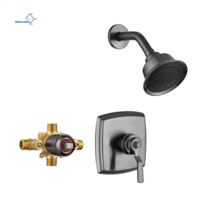 The Simple Model Gunmetal Black Brass Juego de ducha para inodoro oculto Conjunto de ducha con cabezal de lluvia