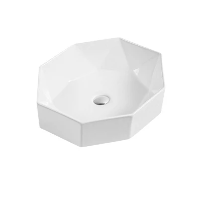 6081household Nuevo diseño estilo conciso lavabo de cerámica baño blanco encimera arte lavabo